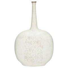 Vintage Unique Bottle Form Vase by Bruno Gambone