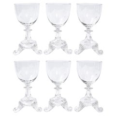 Set of Six 19th Century Neoclassical Swedish Translucent Wine Glasses