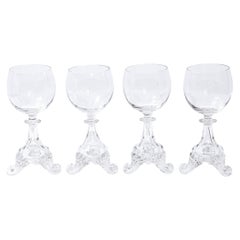 Vintage Set of Four Swedish Neoclassical 19th Century Translucent Glass Apertif/ Liqueur