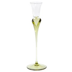 Modernistischer Jugendstil-Kerzenhalter, signiert Rosenthal Smaragd & durchscheinendes Glas