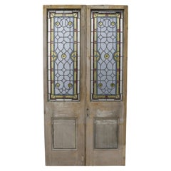 Antique Reclaimed Stained Glass Doors