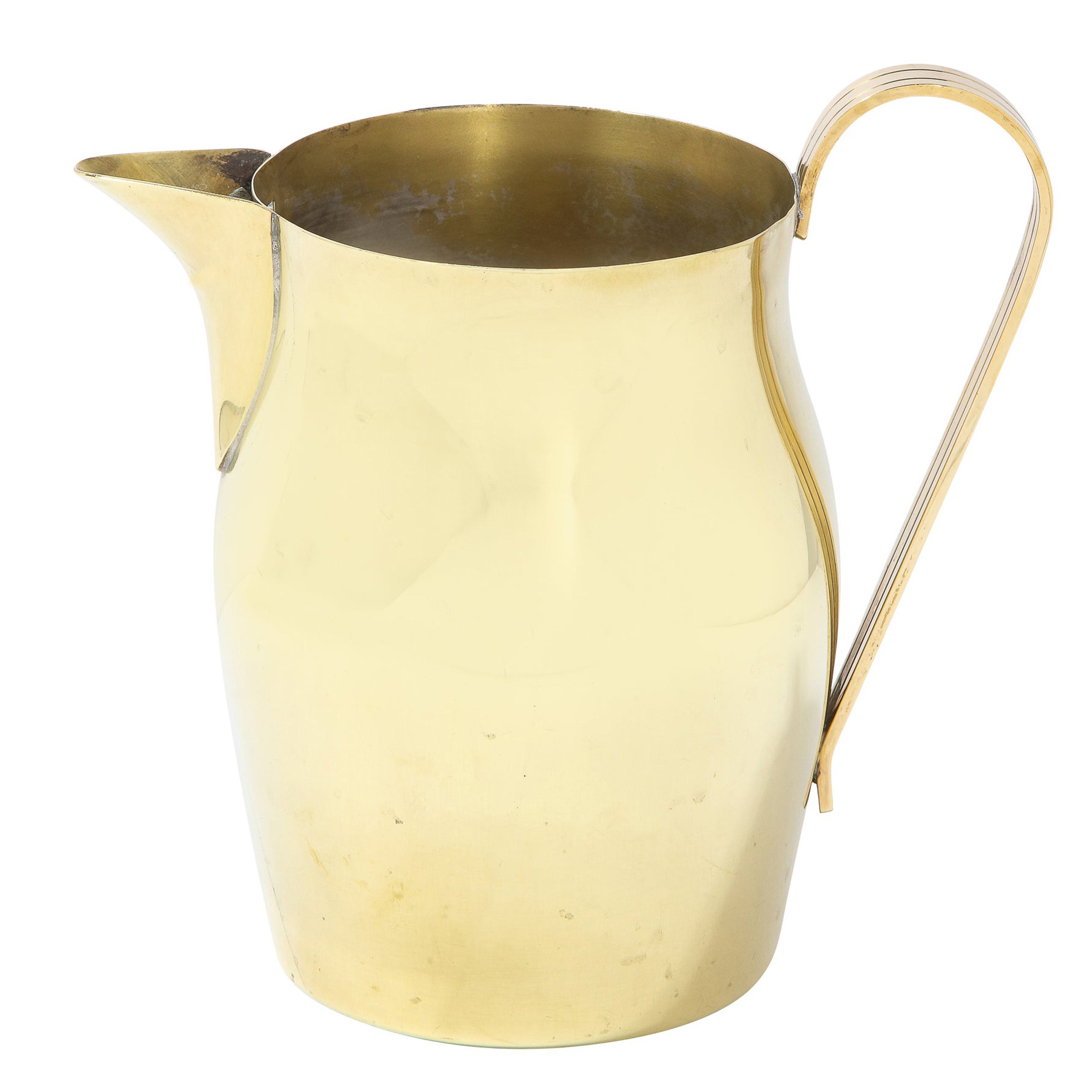 Mid-Century Modern Brass Pitcher by Tommi Parzinger for Dorlyn Silversmiths