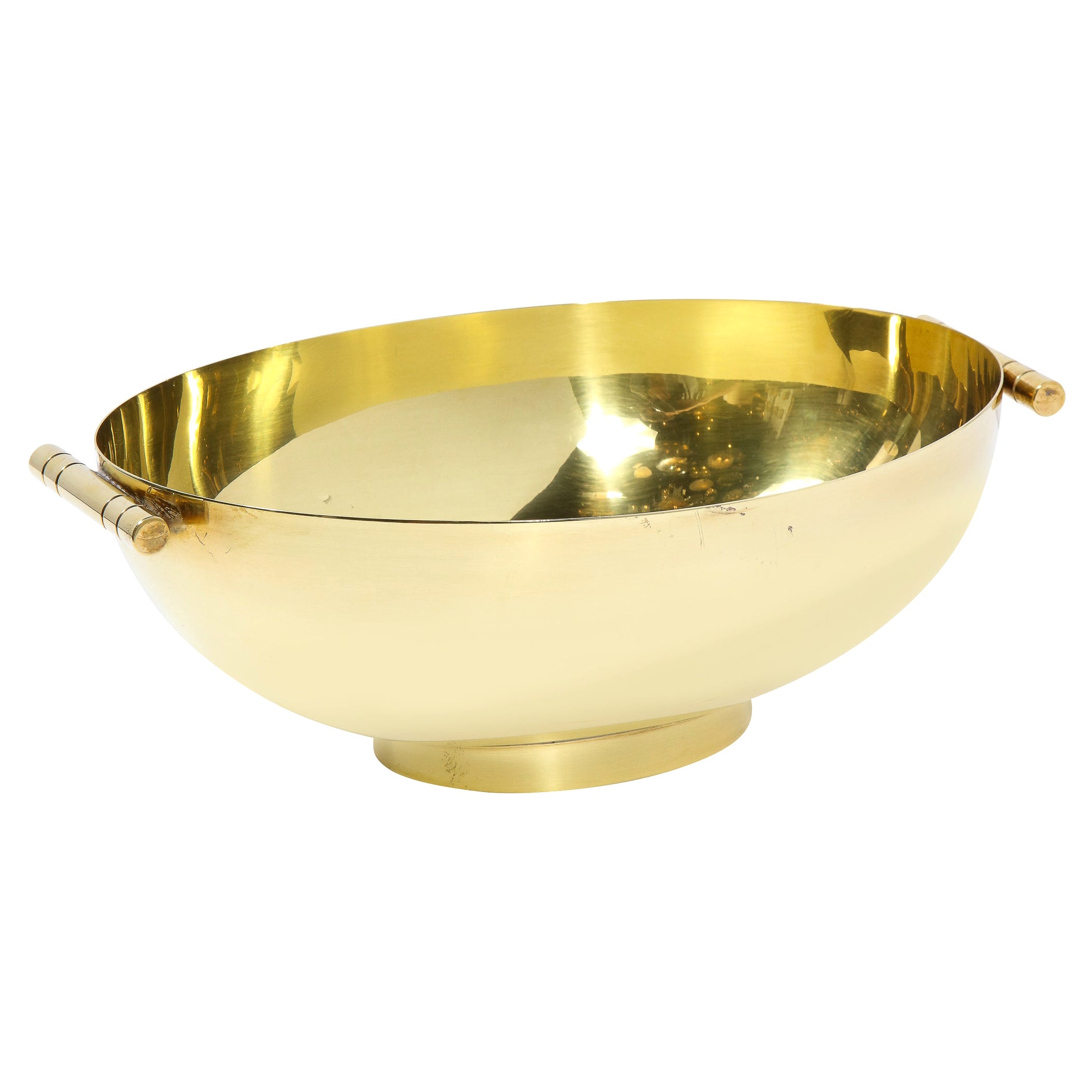 Signed Mid-Century Modern Brass Bowl by Tommi Parzinger for Dorlyn Silversmiths