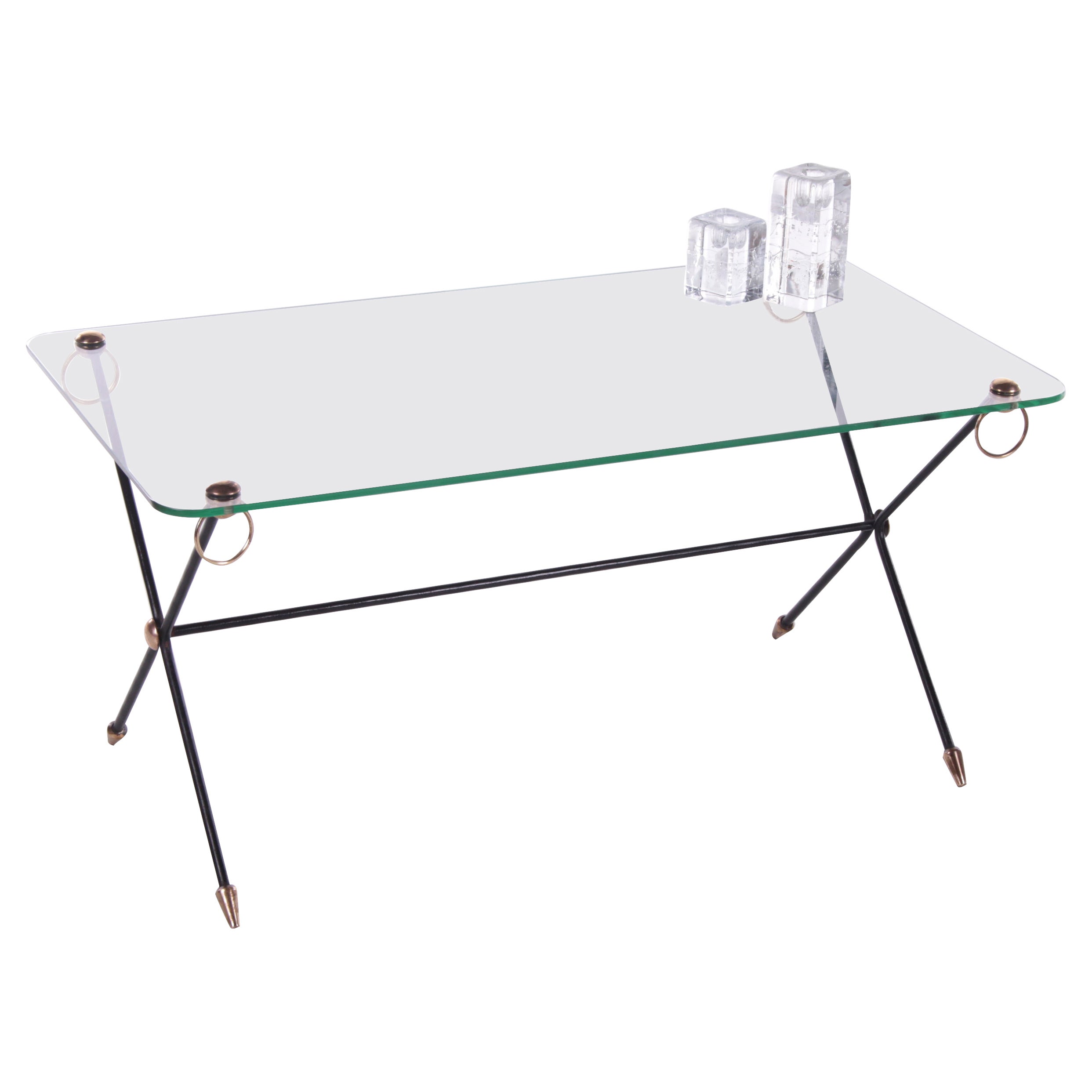 Salontable or Coffee Table from Jacques Adnet X-Base Model 1960 For Sale