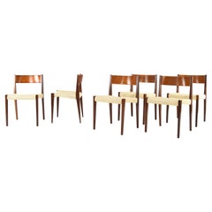 Ensemble de six chaises Pia en teck de style scandinave moderne par Poul Cadovius:: Danemark années 60