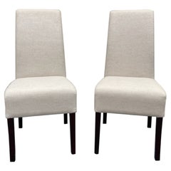 Smart Pair of Upholstered Side Dining Chairs by Palecek