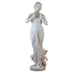  White Marble Statue Sculpture of a Beauty by Giuseppe Gambogi