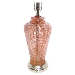 Vintage Single Pink Glass Table Lamp