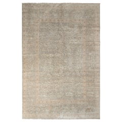 Rug & Kilim’s Transitional Style Rug in an All over Gray, Beige-Brown Floral