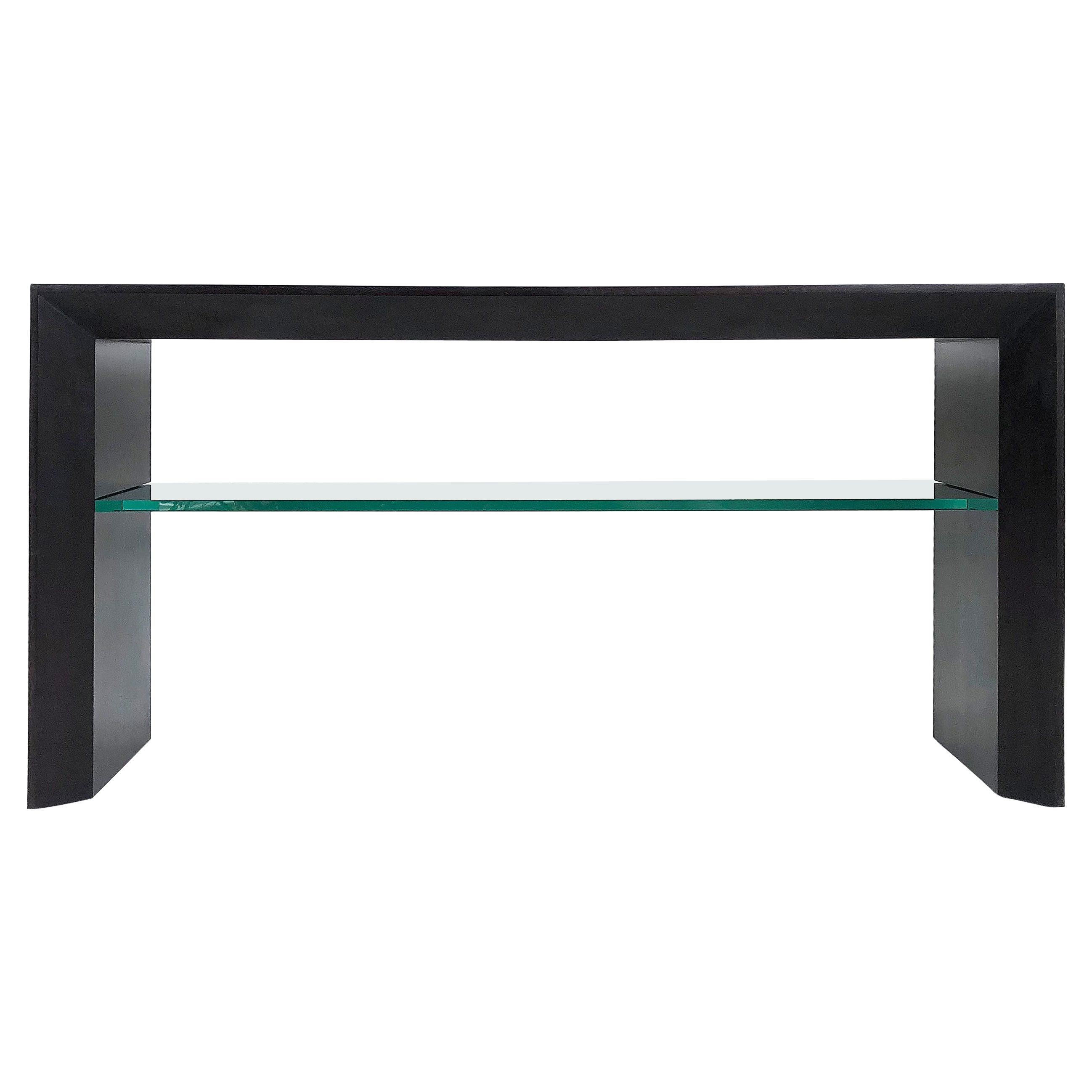 Artefacto Cerused Oak Console/Sofa Table with Glass Shelf