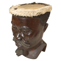 East African Figurative Face Drum