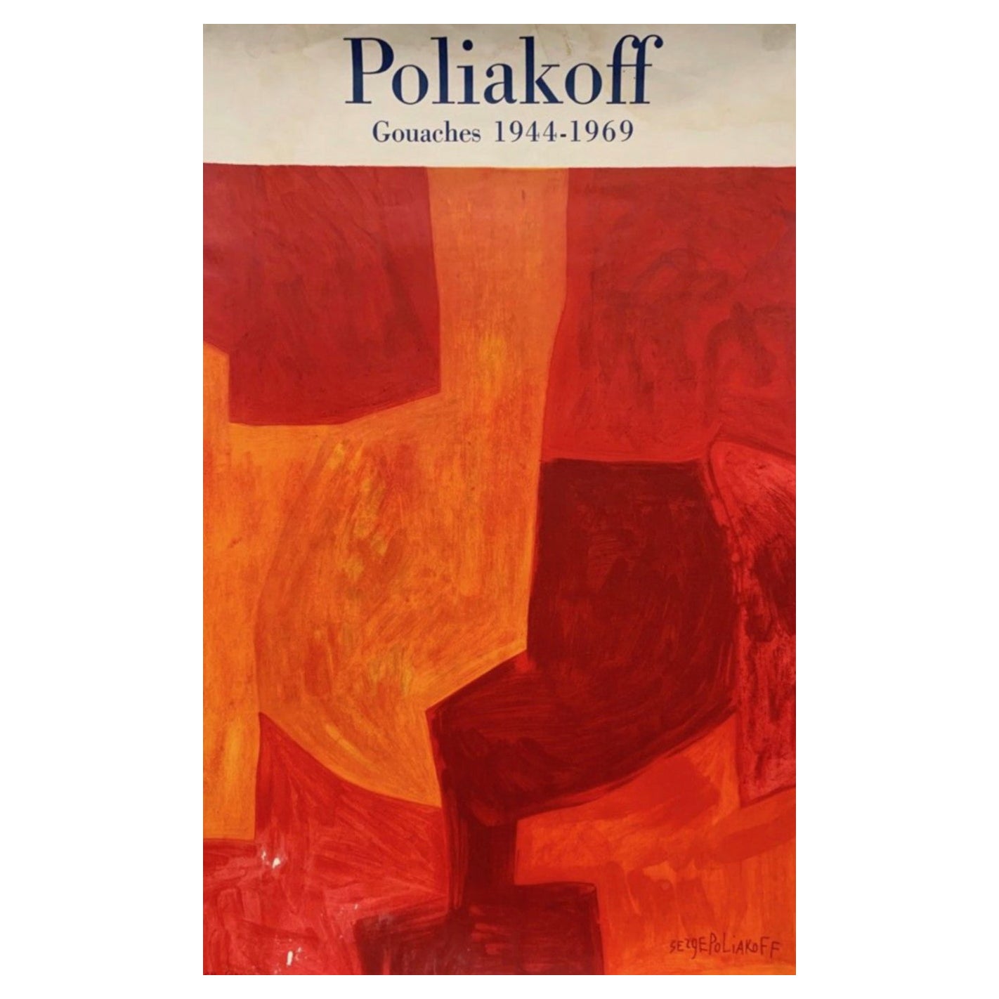 Affiche vintage d'origine Poliakoff Gouaches, 1944-1969