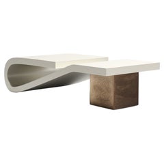 Cardinale, 21st Century Cement and Liquid Bronze Low Table by Studio SORS