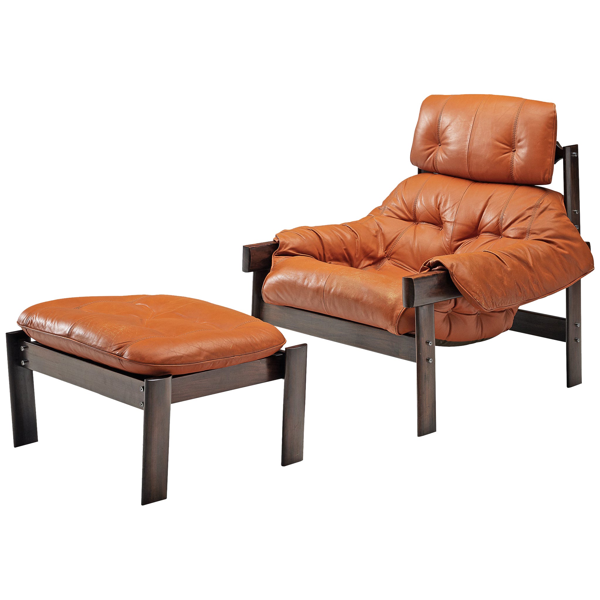 Percival Lafer 'MP-41' Lounge Chair with Ottoman in Leather