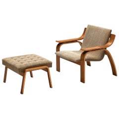 Bentwood Lounge Chair with Ottoman