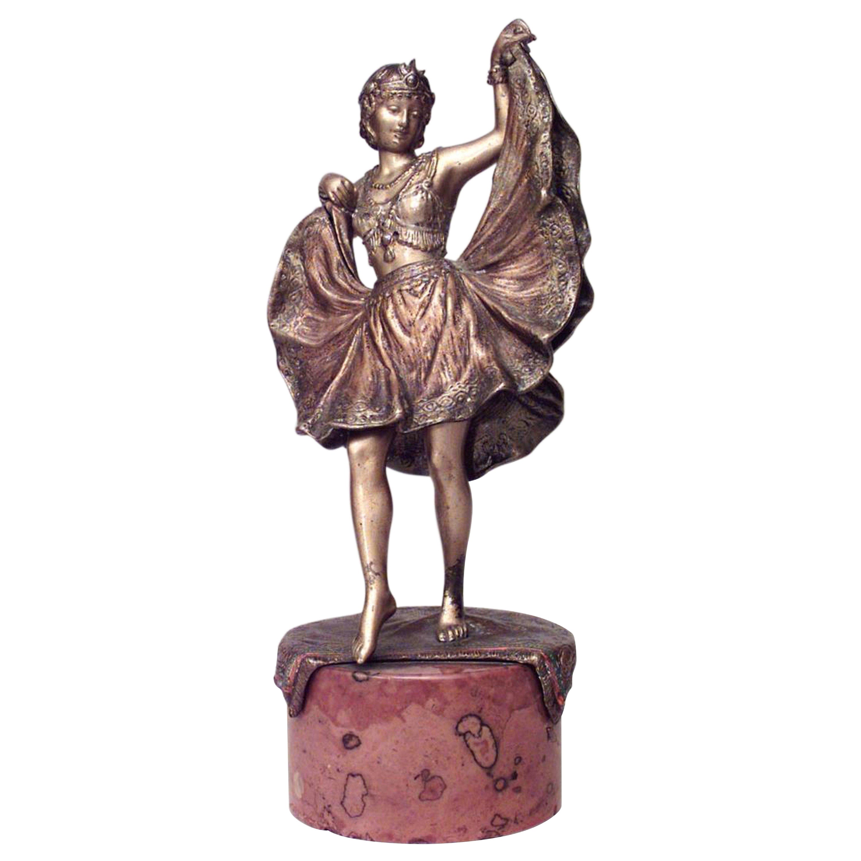 Art Deco Austrian Bergman Bronze Female Dancer Sculpture