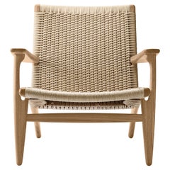 CH25 Easy Lounge Chair Oak Oil with Natural Papercord Seat by Hans J. Wegner