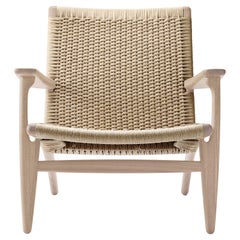 CH25 Easy Lounge Chair with Natural Papercord Seat by Hans J. Wegner