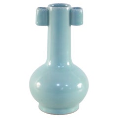 Antique Chinese Sky Blue Gourd Porcelain Vase