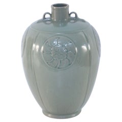 Chinese Gray Incised Meiping Porcelain Vase