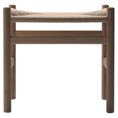 CH53 Foot Stool in Oak White Oil with Natural Papercord Seat by Hans J. Wegner