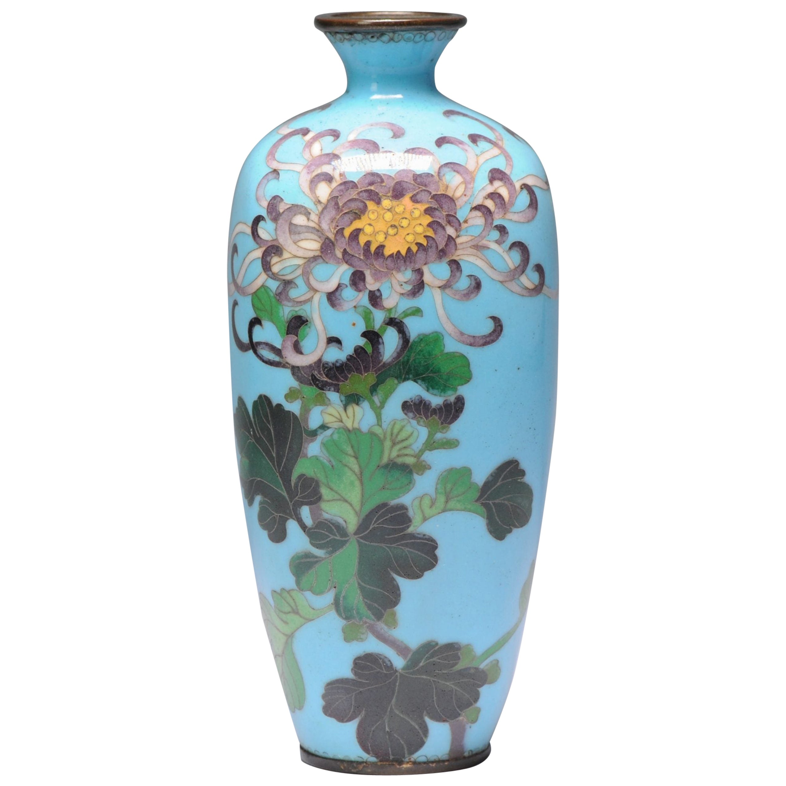 Vase en bronze ancien cloisonné Japon Meiji 19ème siècle Japonais en vente