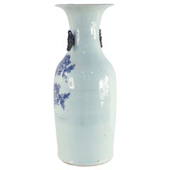Chinese Blue and White Peacock Motif Porcelain Urn