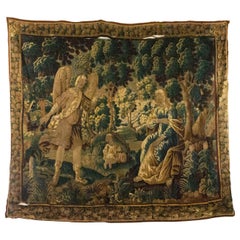 Antique Belgian 17th Century Woven Figurative Tapestry