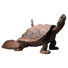 Antico bruciaincenso di Edo in terracotta Iwayaki raffigurante una tartaruga del XIX secolo Giappone, J