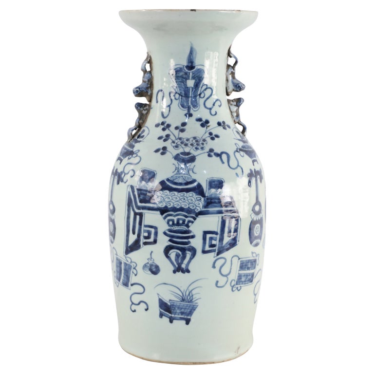 ANTIGUA TETERA CHINA DE PORCELANA BLUE AND WHITE porcelana craquelada
