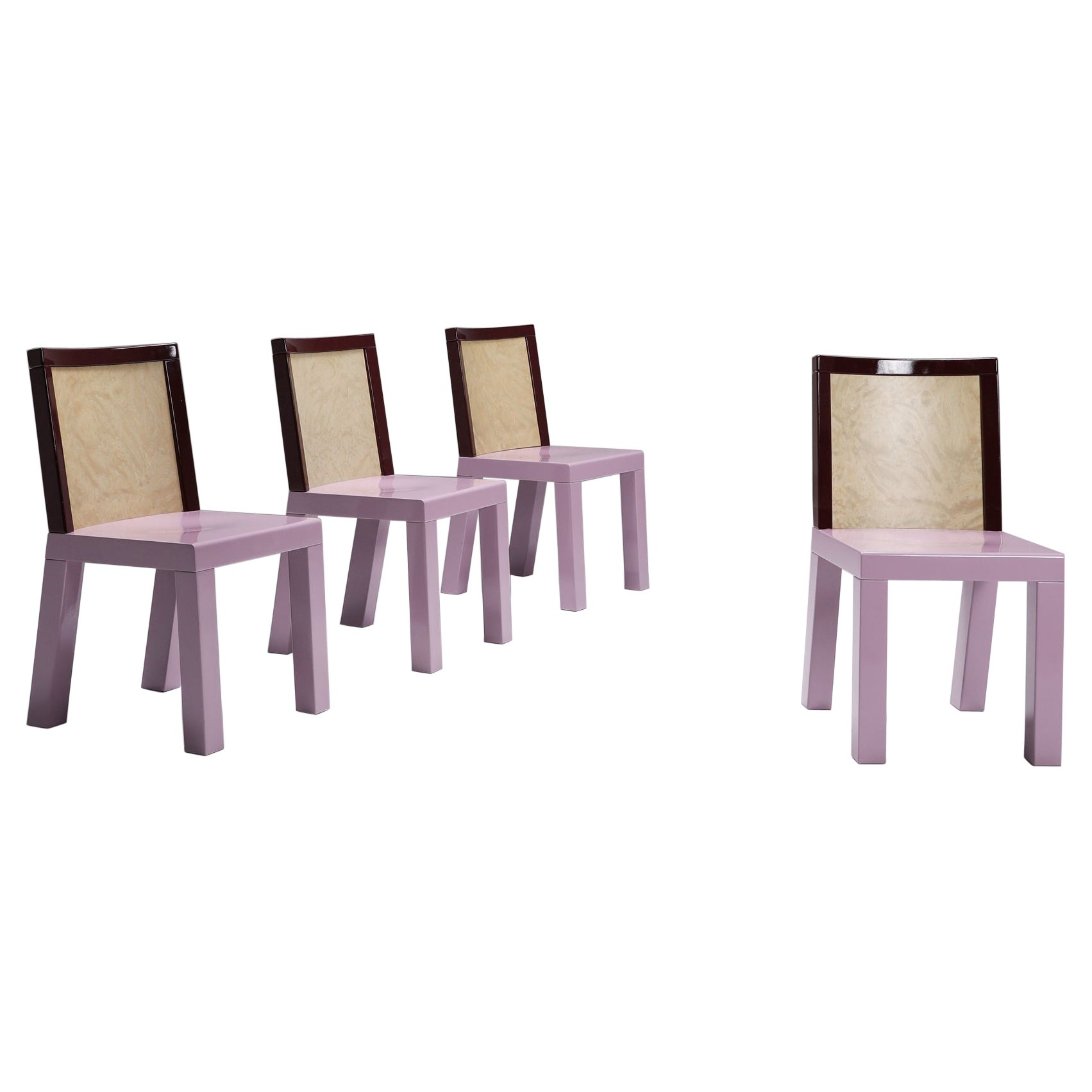 Postmodern Ettore Sottsass Pink Dining Chairs for Leitner