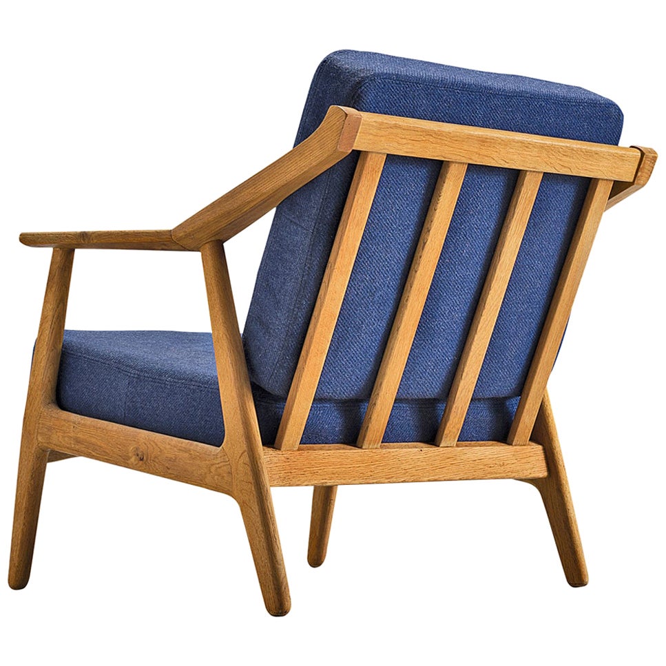 Danish Midcentury Armchair in Solid Oak  For Sale