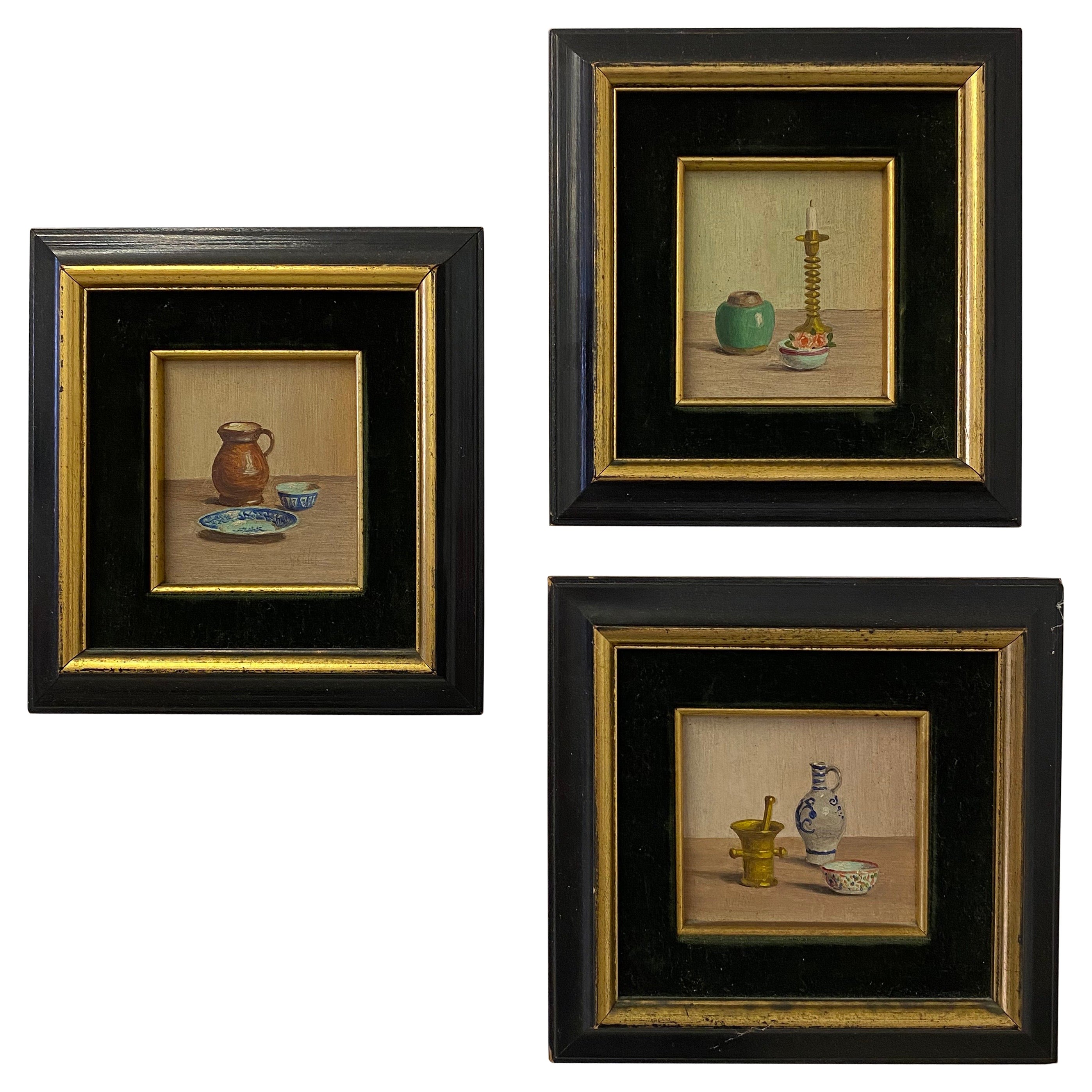 Set of 3 Miniature Still Life Paintings