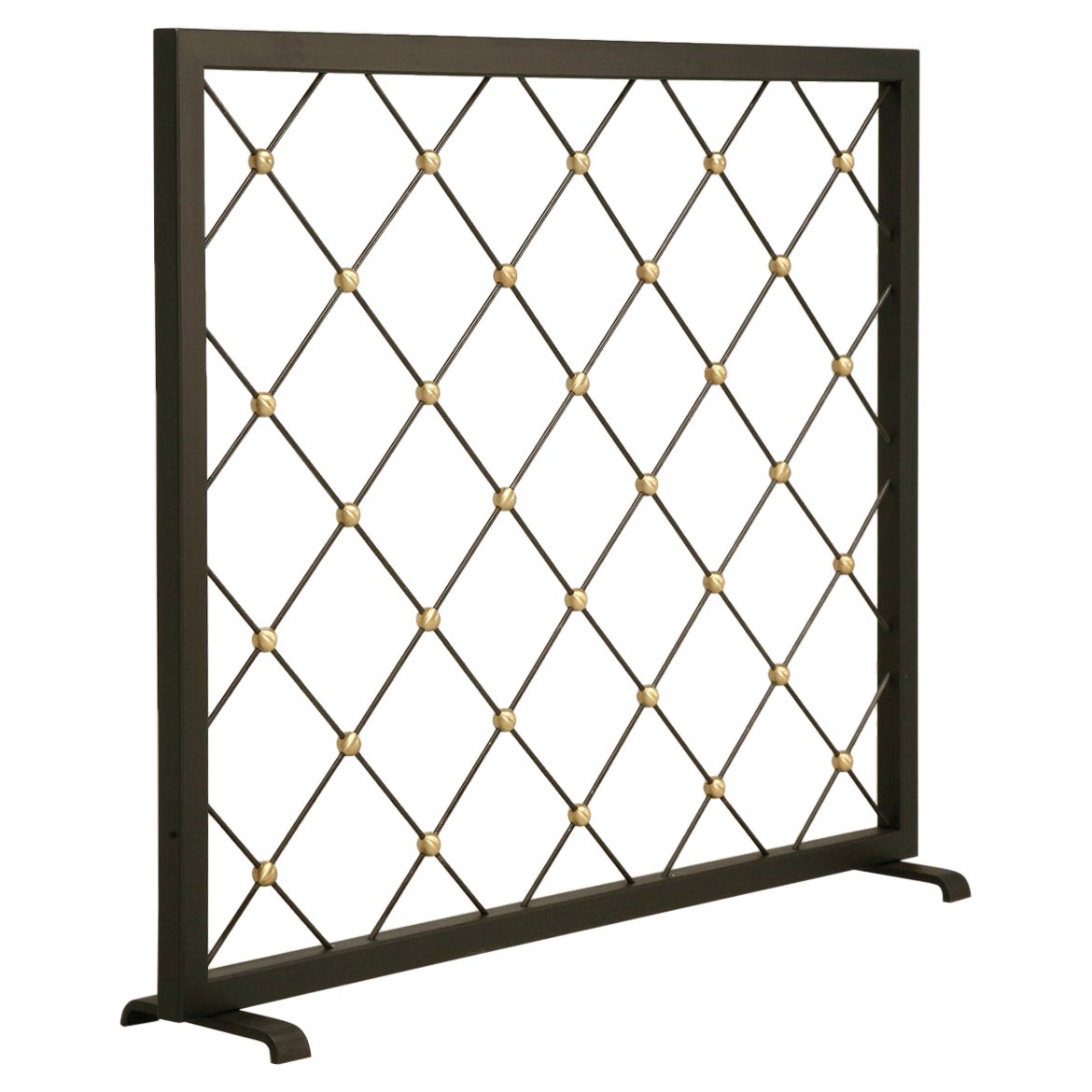 Custom Made to Order Fireplace Screen Mid-Century Modern Style Any Dimension For Sale