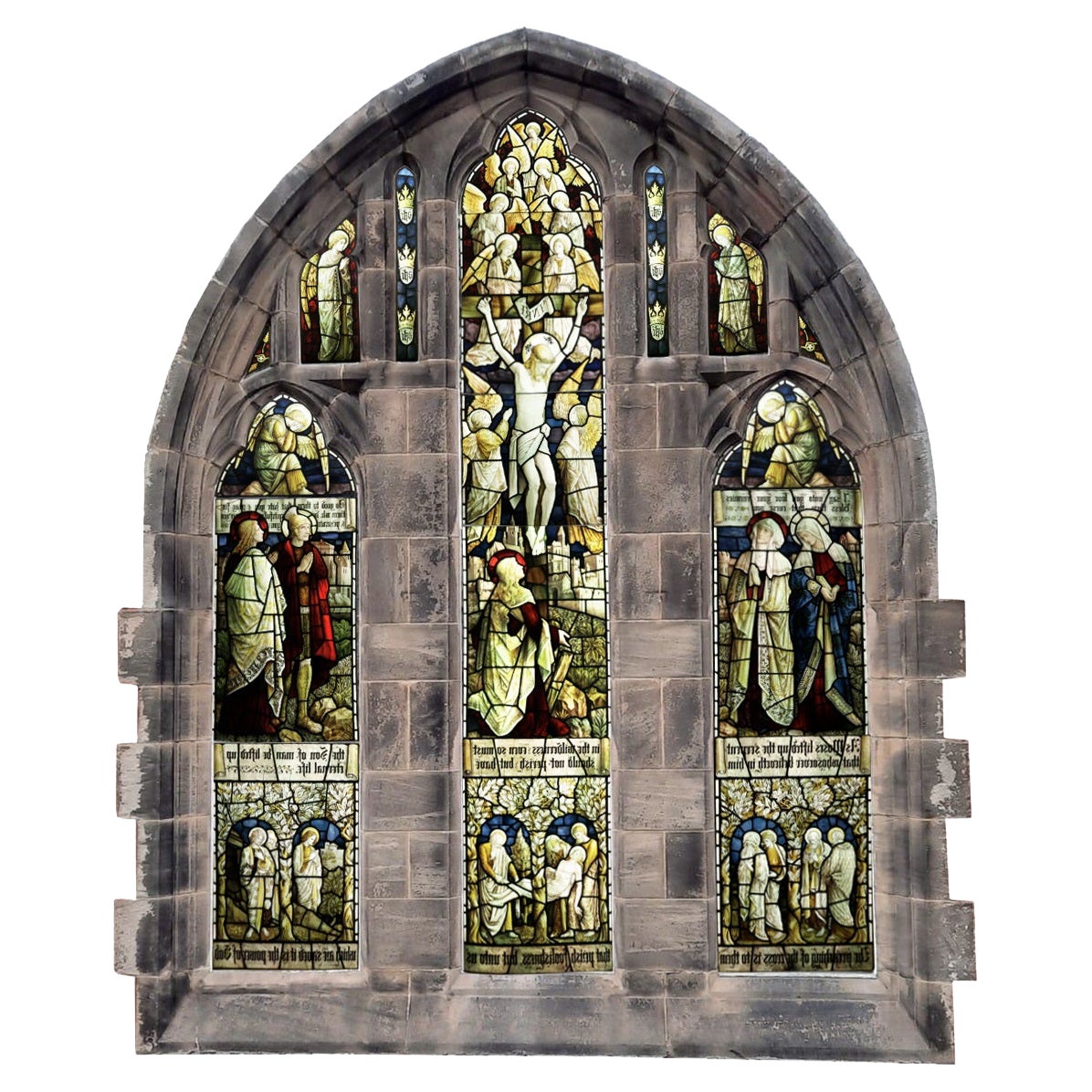 Victorian Religious Antique Stained Glass Window