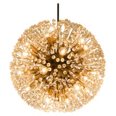 'Sputnik' Chandelier in Brass and Glass