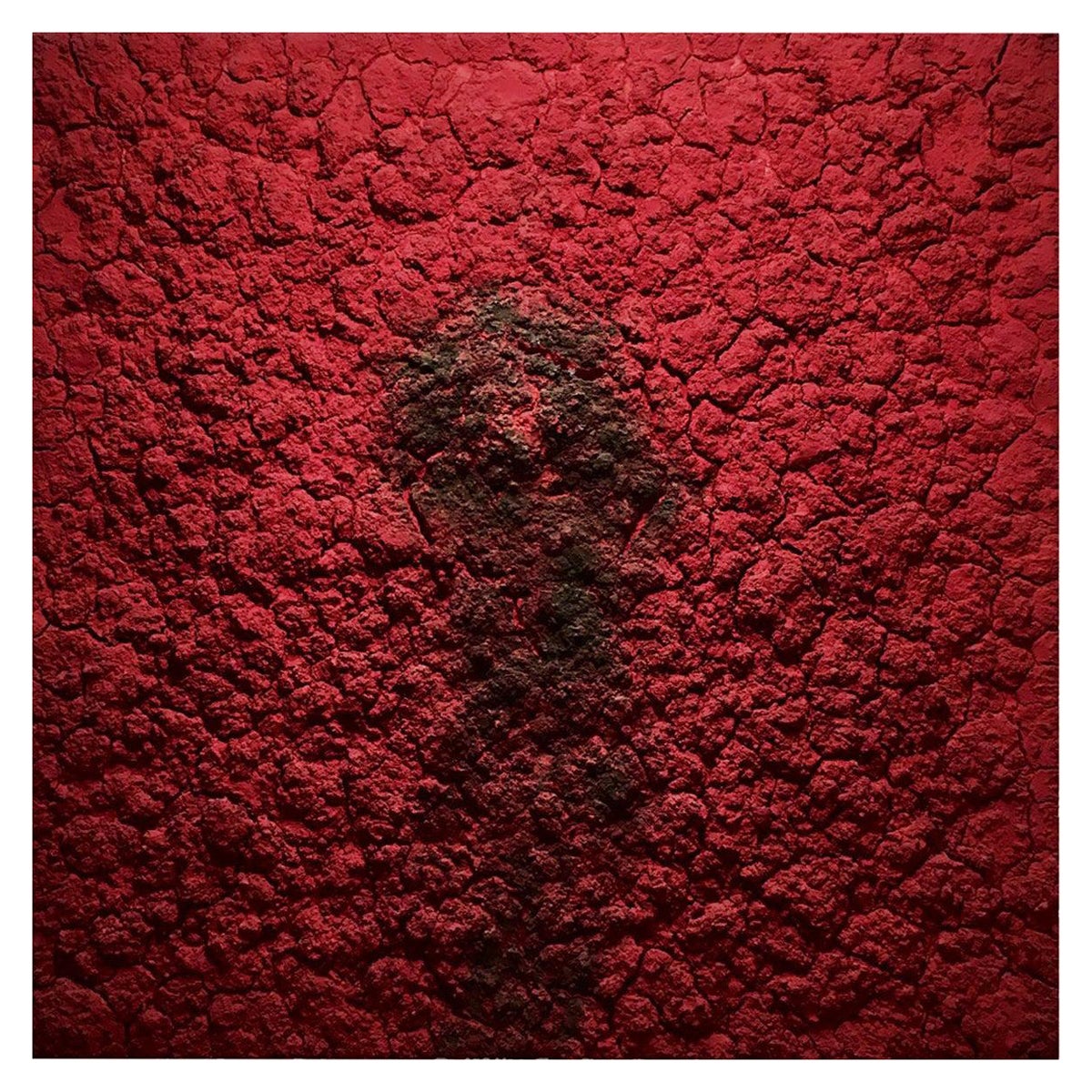 Œuvre d'art contemporaine en techniques mixtes sur toile rouge de Bosco, 2012.