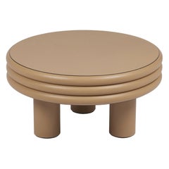 Table basse ronde en cuir Scala de Stephane Parmentier pour Giobagnara