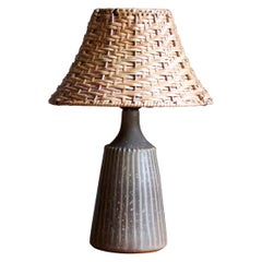 Rolf Palm, Table Lamp, Brown Glazed Stoneware, Mölle, Sweden, 1960s