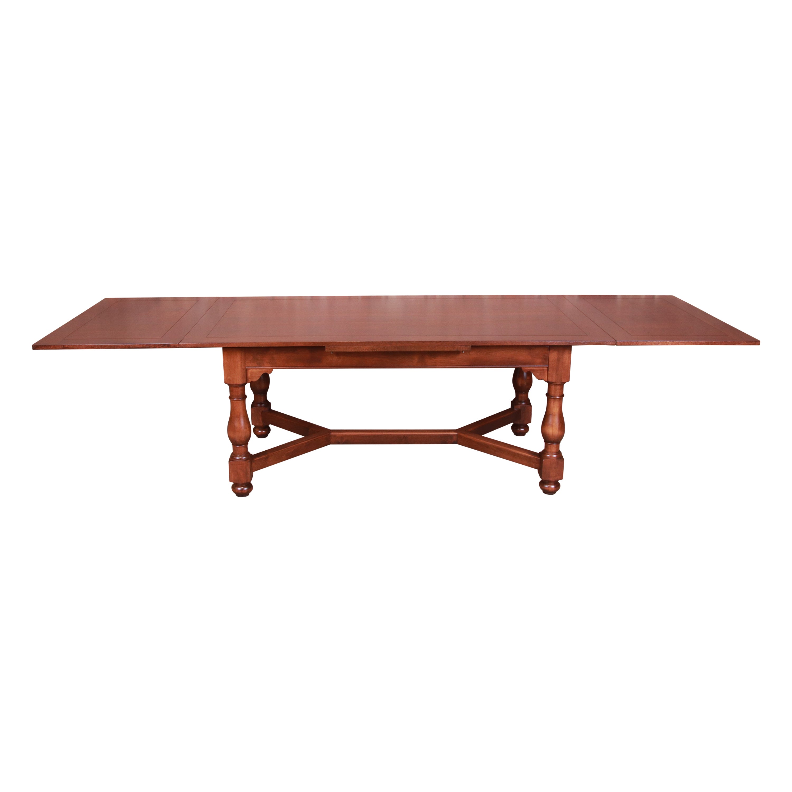 Baker Furniture Oak Harvest Farmhouse Extension Dining Table, Newly Refinished
