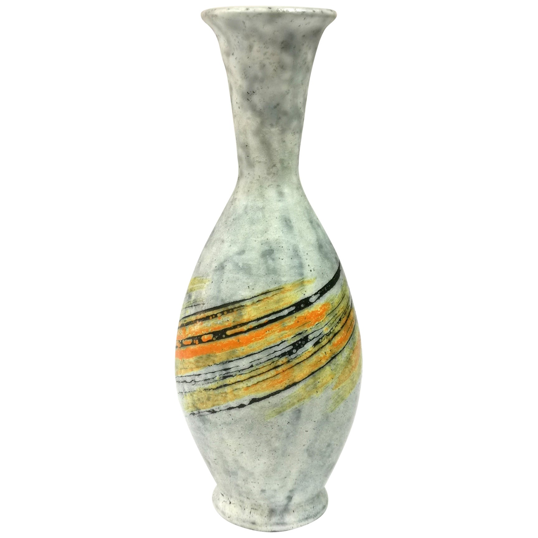 Mid-Century Ceramic Vase with Expressive Decor by Livia Gorka, 1970's For Sale
