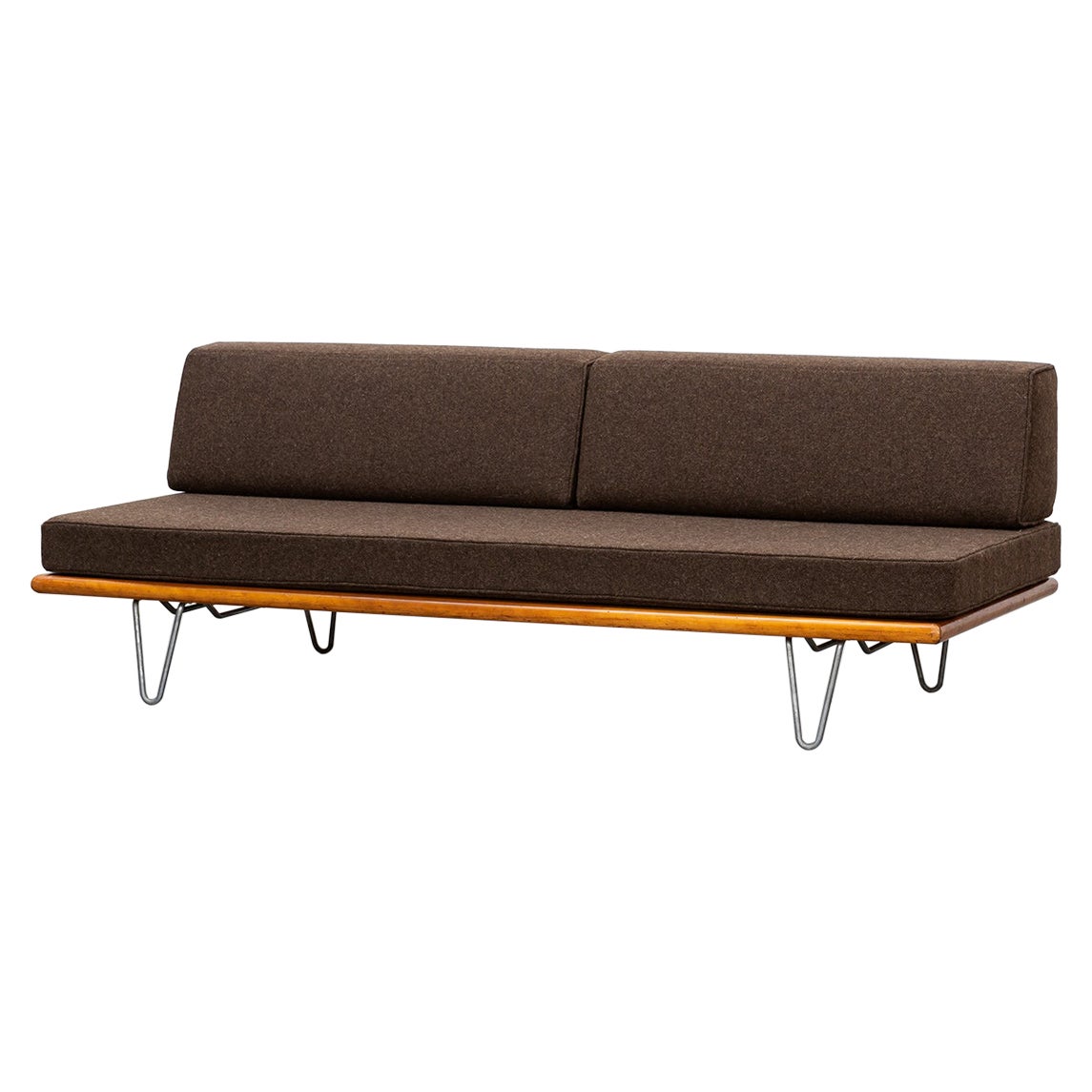 1950s Grey Fabric on Metal Legs Daybed by George Nelson