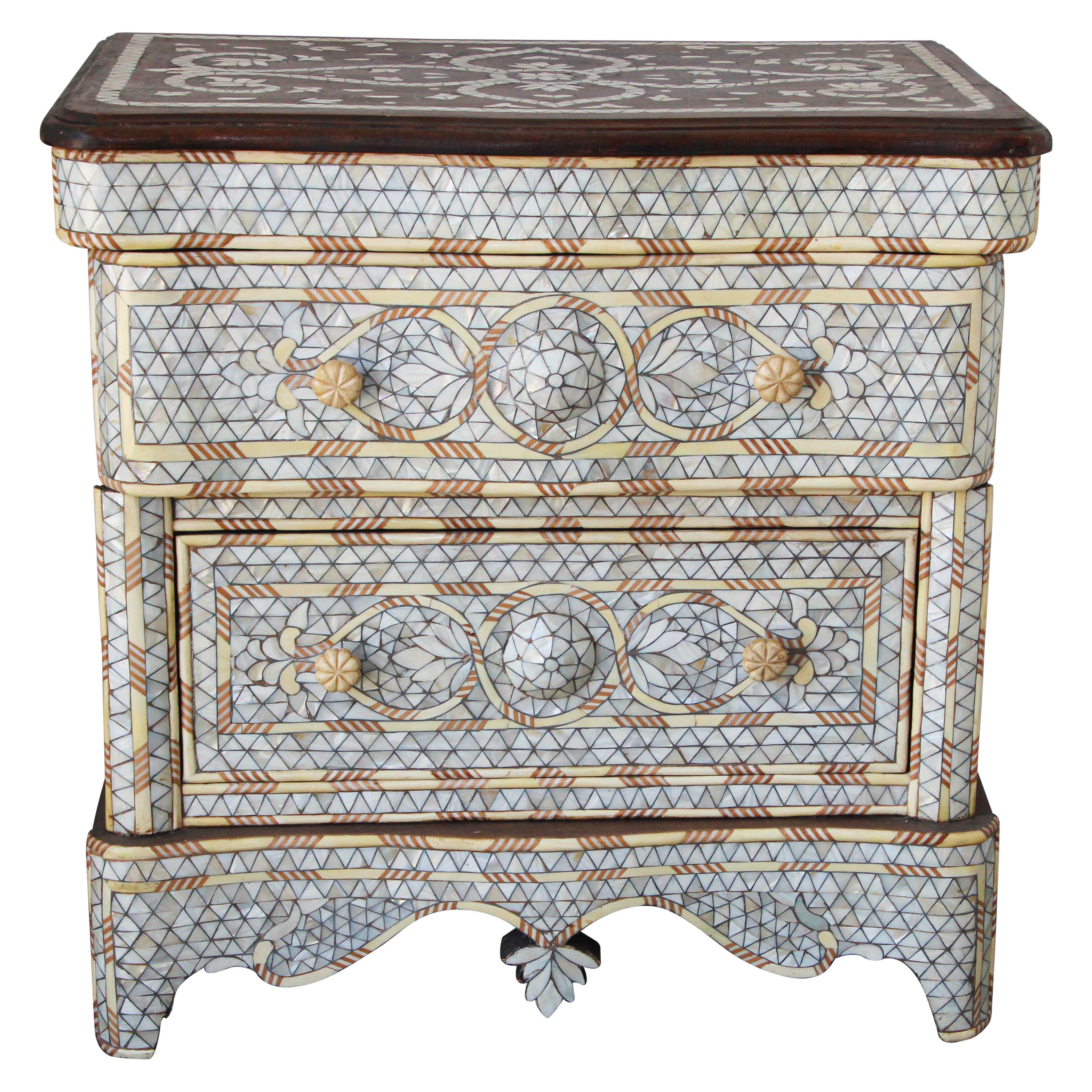 Moorish Moroccan White Nightstand Dresser