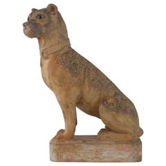 19th Century French Terracotta Model of a Pug, Stamped