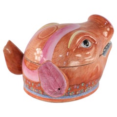 Chinese Pig Head Shaped Porcelain Tureen