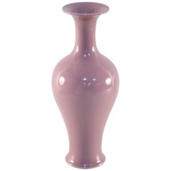 Vintage Chinese Mauve Glazed Porcelain Vase