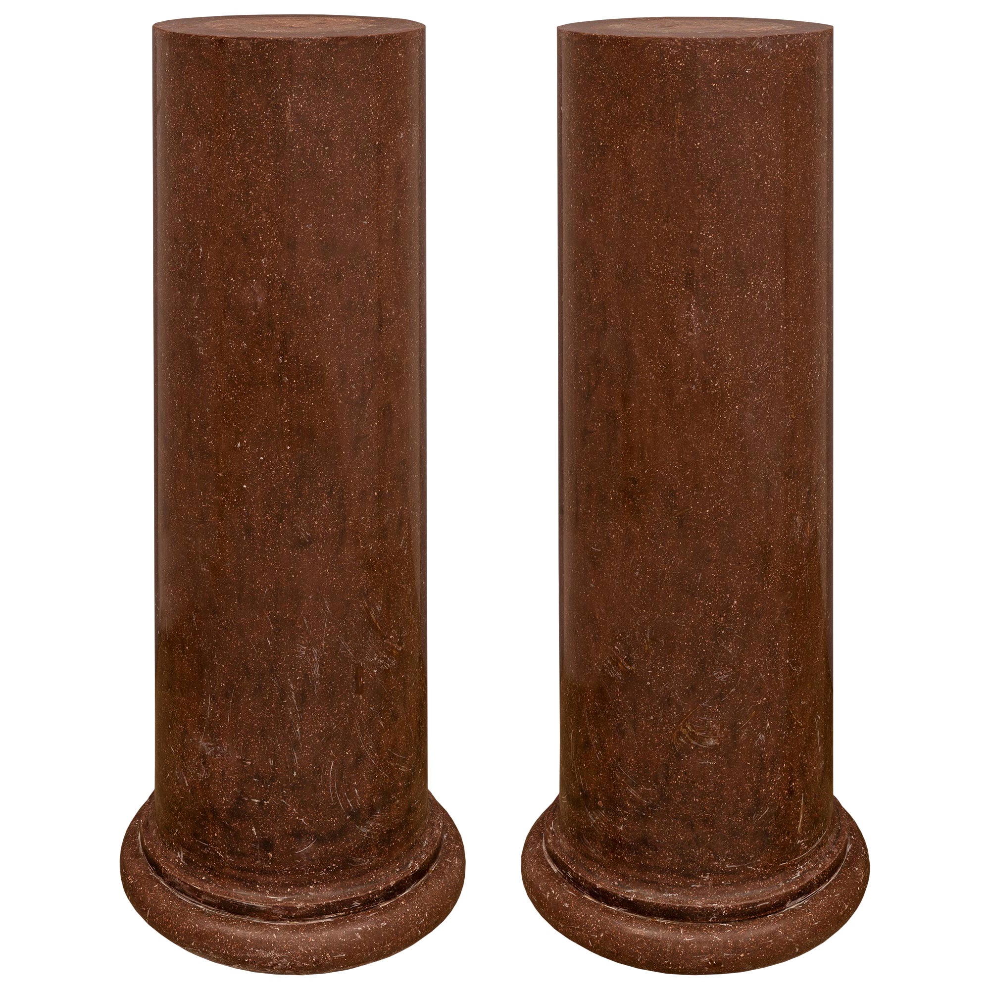 Pair of Italian 19th Century Neoclassical Style Columns
