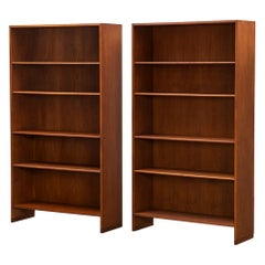 1950s Brown Teak and Oak Pair of Shelves by Hans Wegner