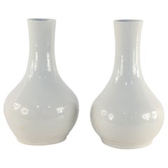 Pair of Chinese Pale Gray Glazed Porcelain Vases