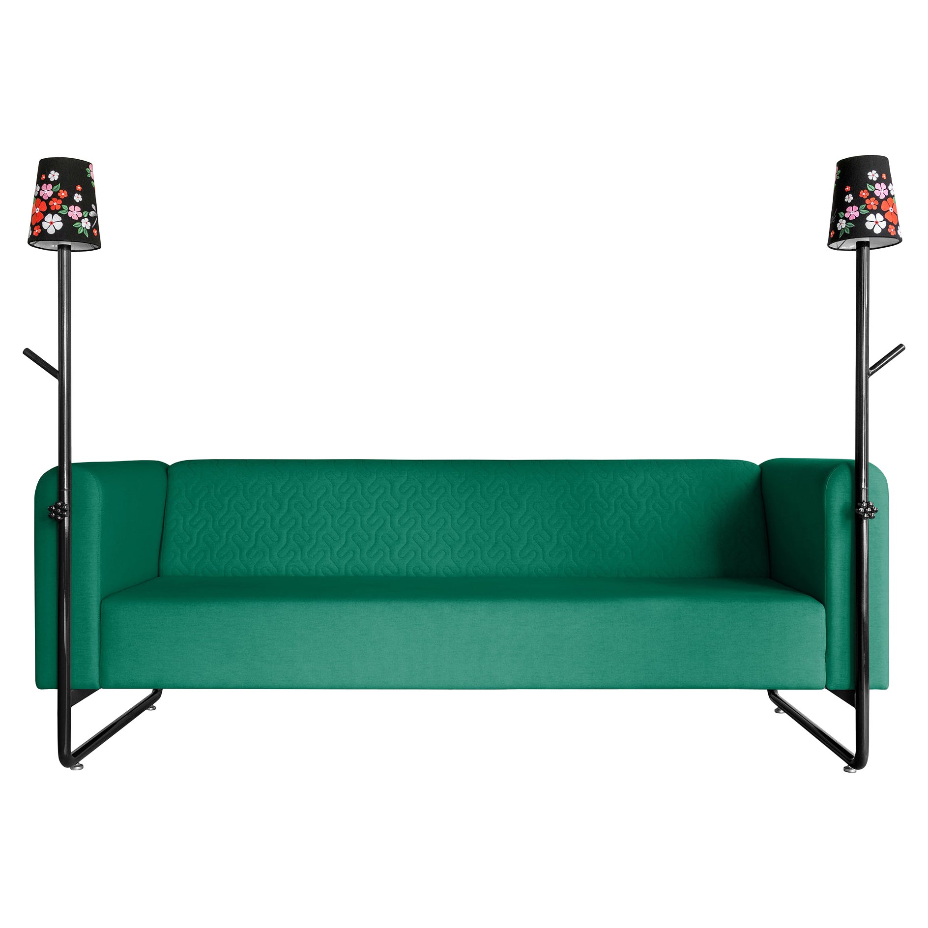 Green PK9 Sofa, Seat & Lamp Hybrid, Handmade Metal Structure by Paulo Kobylka